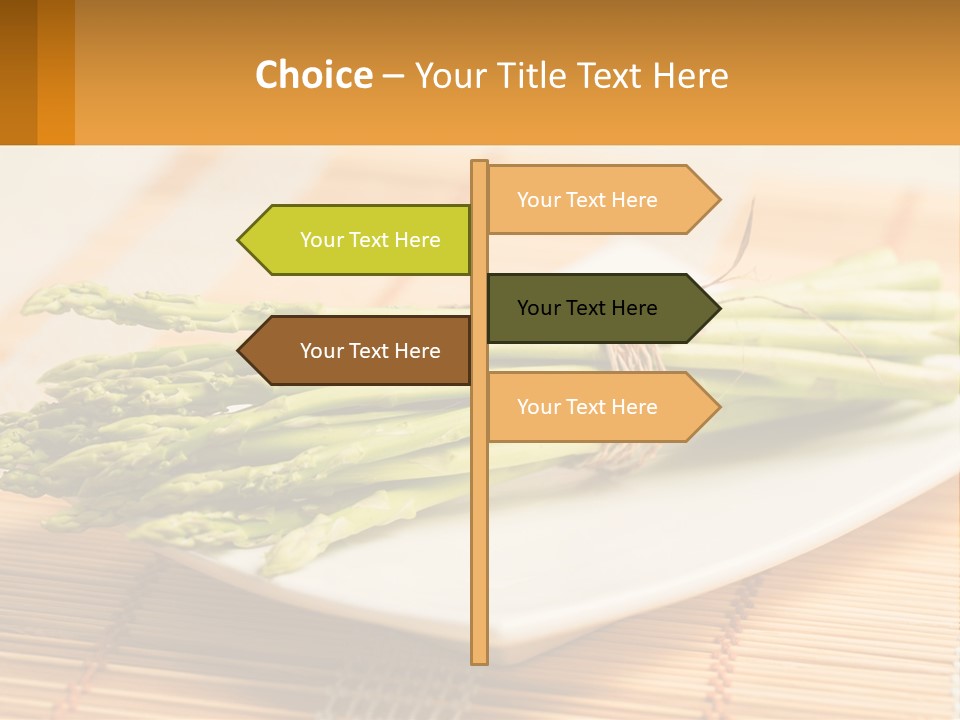 A Bunch Of Asparagus On A White Plate PowerPoint Template