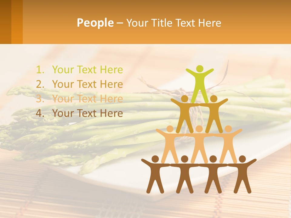 A Bunch Of Asparagus On A White Plate PowerPoint Template