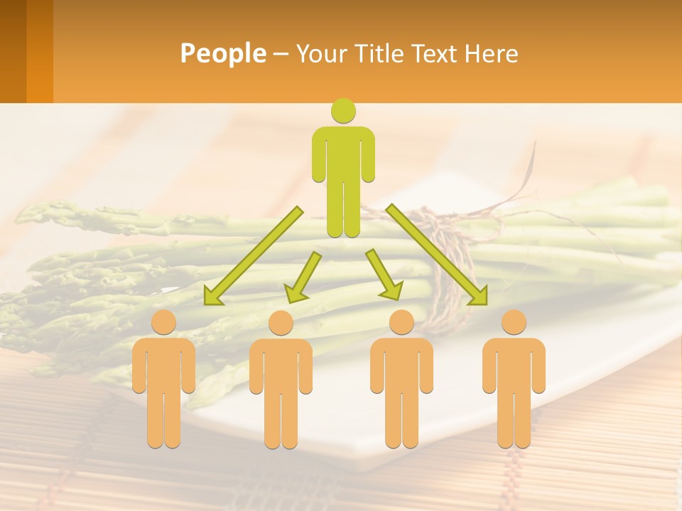 A Bunch Of Asparagus On A White Plate PowerPoint Template