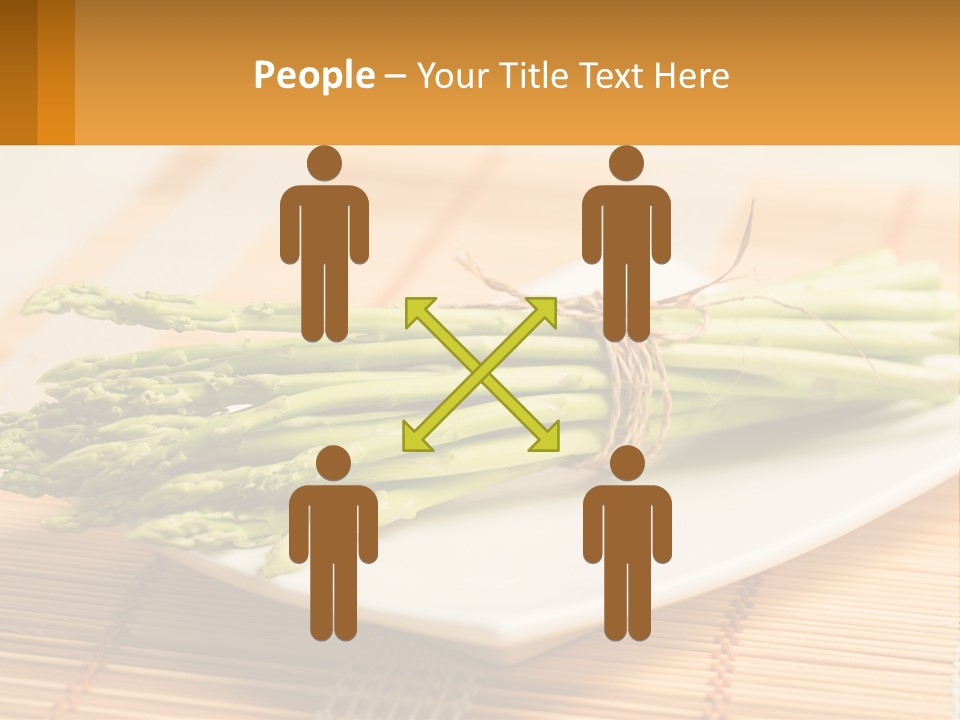 A Bunch Of Asparagus On A White Plate PowerPoint Template