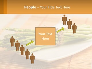 A Bunch Of Asparagus On A White Plate PowerPoint Template