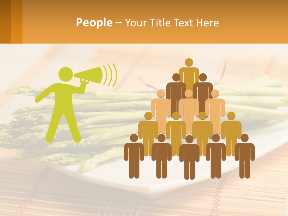A Bunch Of Asparagus On A White Plate PowerPoint Template