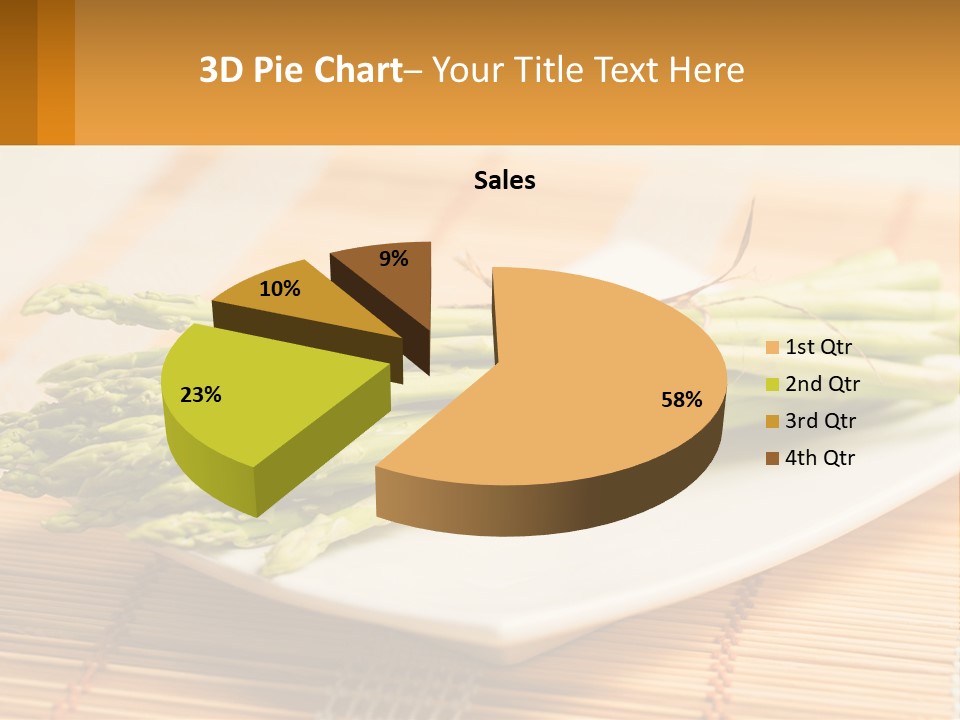 A Bunch Of Asparagus On A White Plate PowerPoint Template