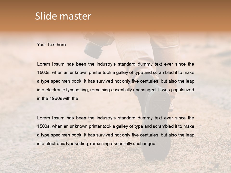 A Person Walking Down A Dirt Road Holding A Cup Of Coffee PowerPoint Template