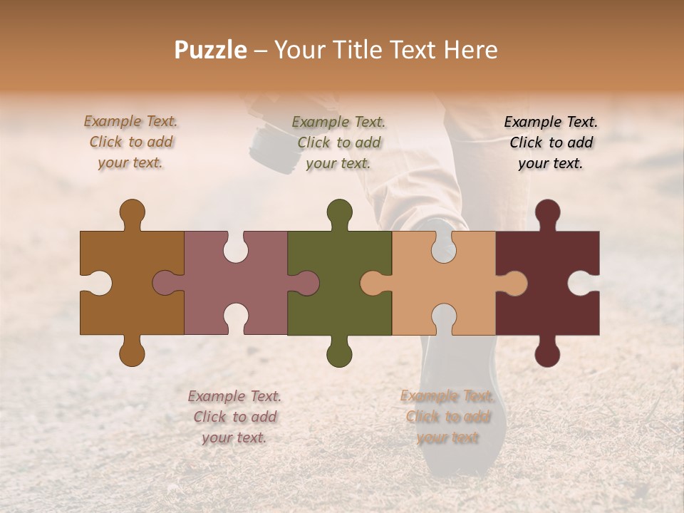 A Person Walking Down A Dirt Road Holding A Cup Of Coffee PowerPoint Template