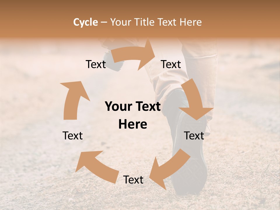 A Person Walking Down A Dirt Road Holding A Cup Of Coffee PowerPoint Template