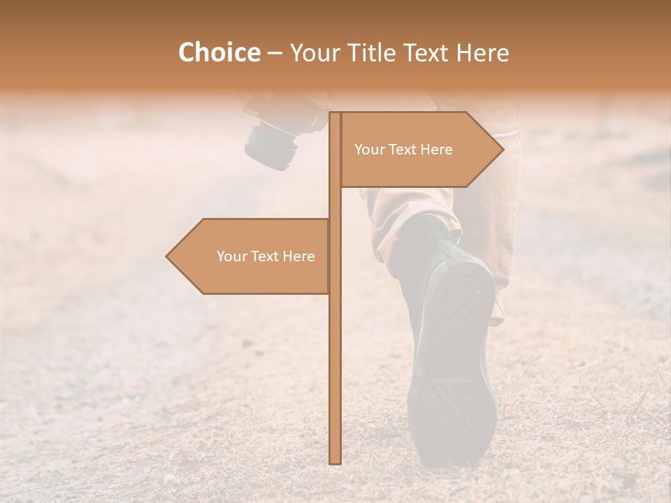 A Person Walking Down A Dirt Road Holding A Cup Of Coffee PowerPoint Template