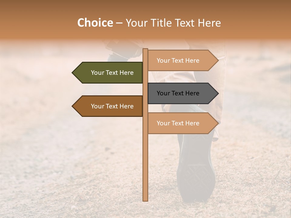 A Person Walking Down A Dirt Road Holding A Cup Of Coffee PowerPoint Template