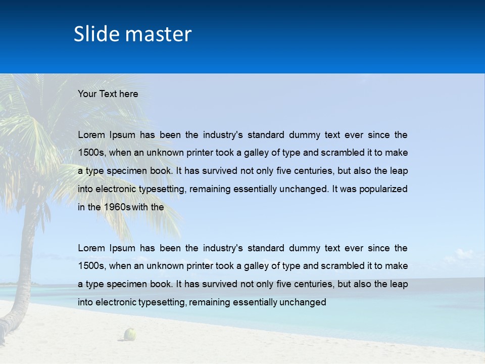 A Palm Tree Sitting On Top Of A Sandy Beach PowerPoint Template