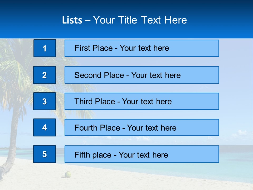 A Palm Tree Sitting On Top Of A Sandy Beach PowerPoint Template