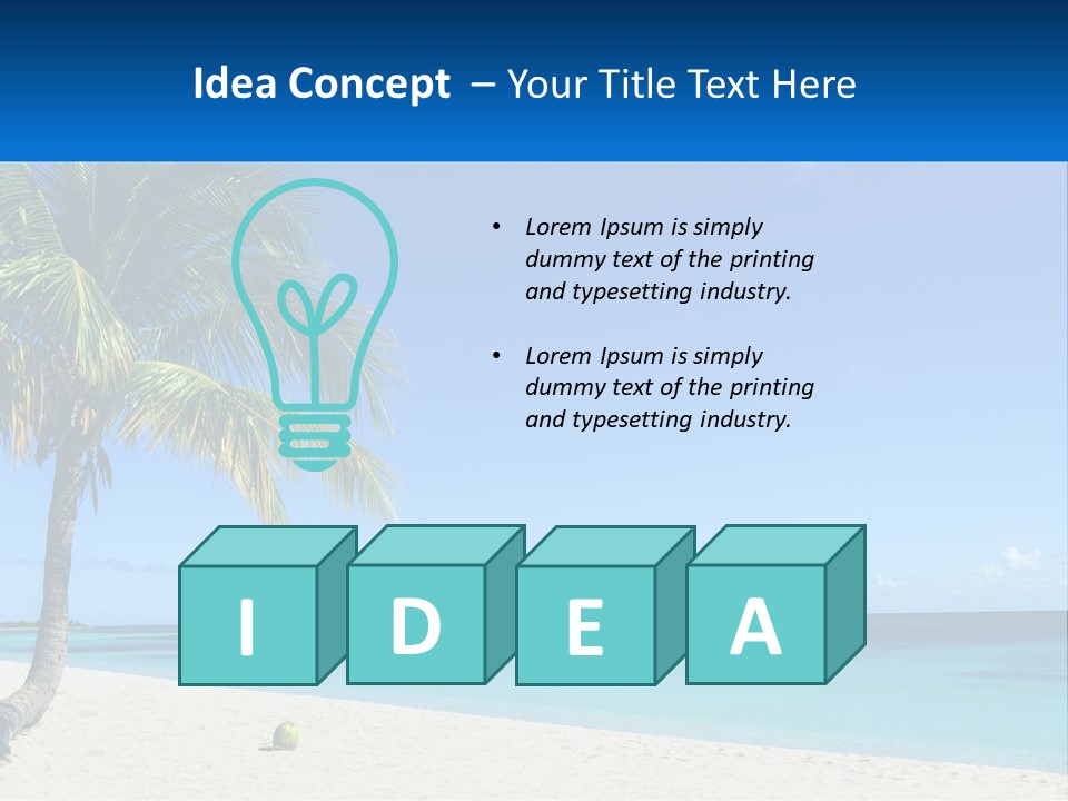 A Palm Tree Sitting On Top Of A Sandy Beach PowerPoint Template