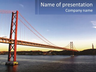 A Large Bridge Over A Large Body Of Water PowerPoint Template