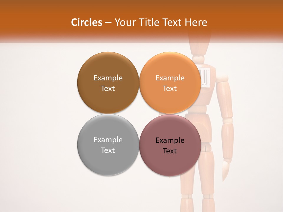 A Wooden Mannequin With A Barcode On It PowerPoint Template