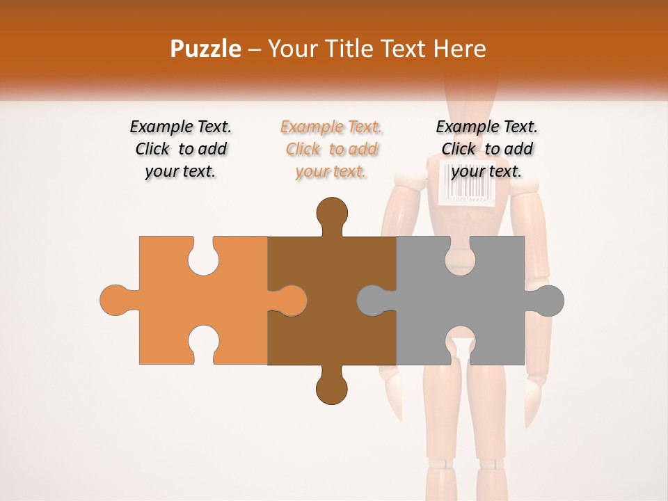 A Wooden Mannequin With A Barcode On It PowerPoint Template