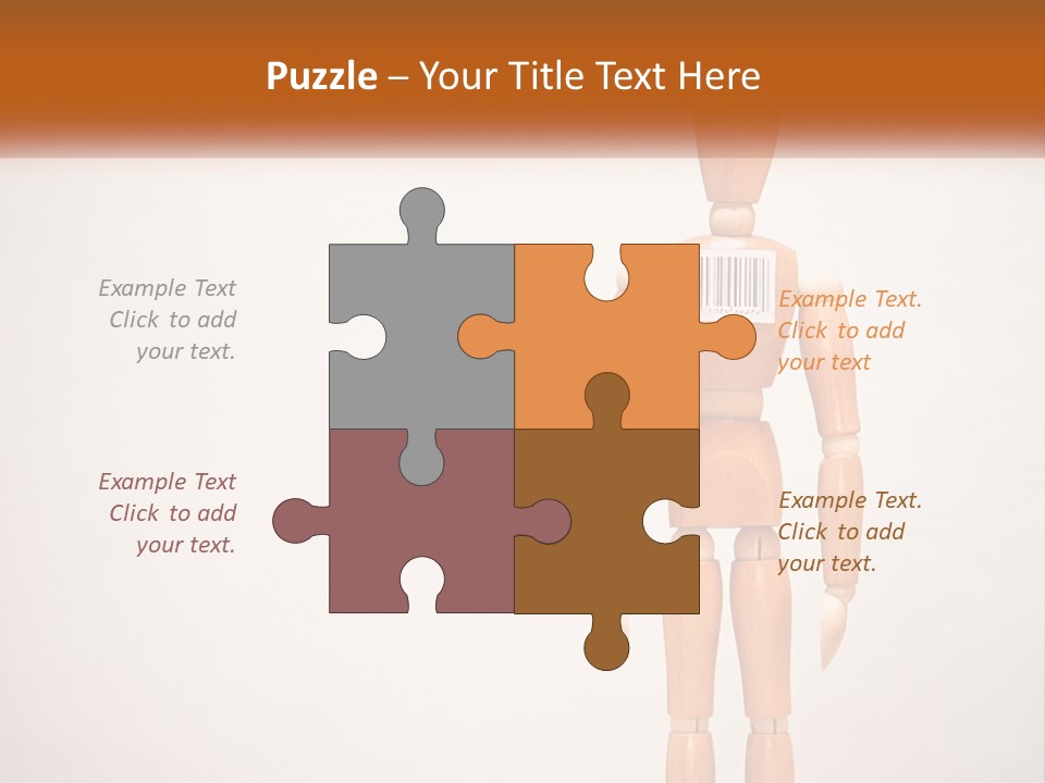 A Wooden Mannequin With A Barcode On It PowerPoint Template
