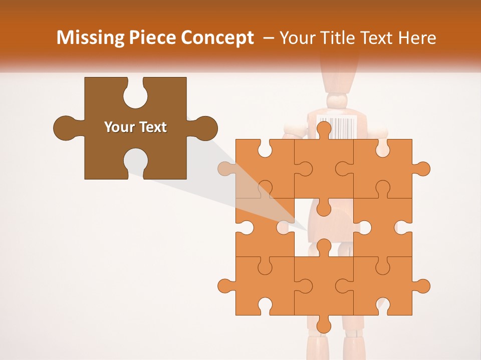 A Wooden Mannequin With A Barcode On It PowerPoint Template