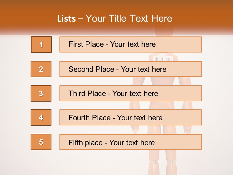 A Wooden Mannequin With A Barcode On It PowerPoint Template