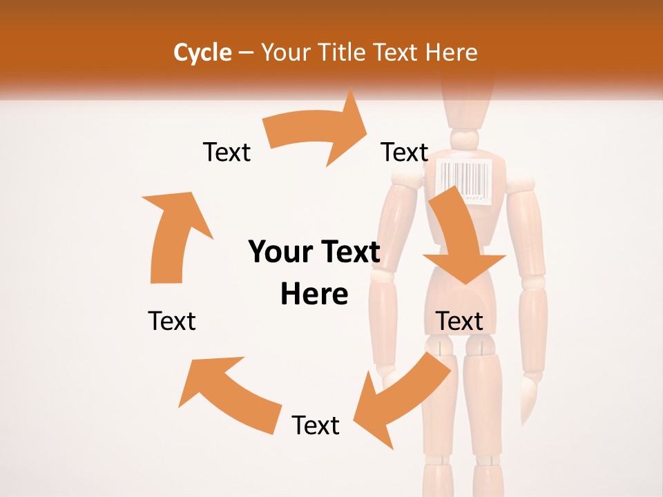 A Wooden Mannequin With A Barcode On It PowerPoint Template