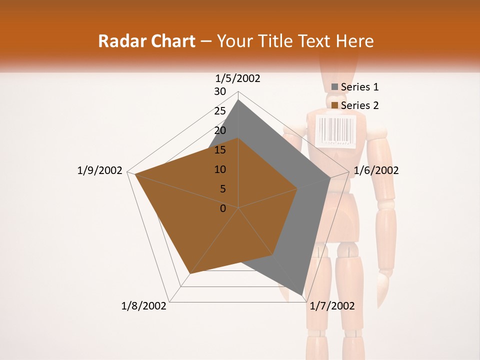 A Wooden Mannequin With A Barcode On It PowerPoint Template