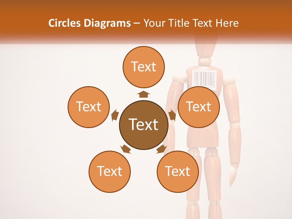 A Wooden Mannequin With A Barcode On It PowerPoint Template