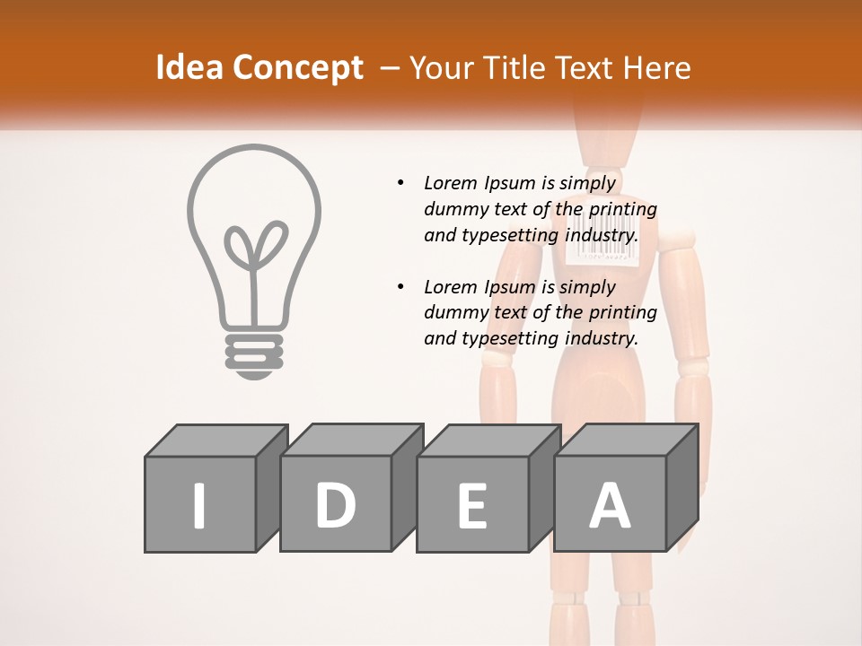 A Wooden Mannequin With A Barcode On It PowerPoint Template