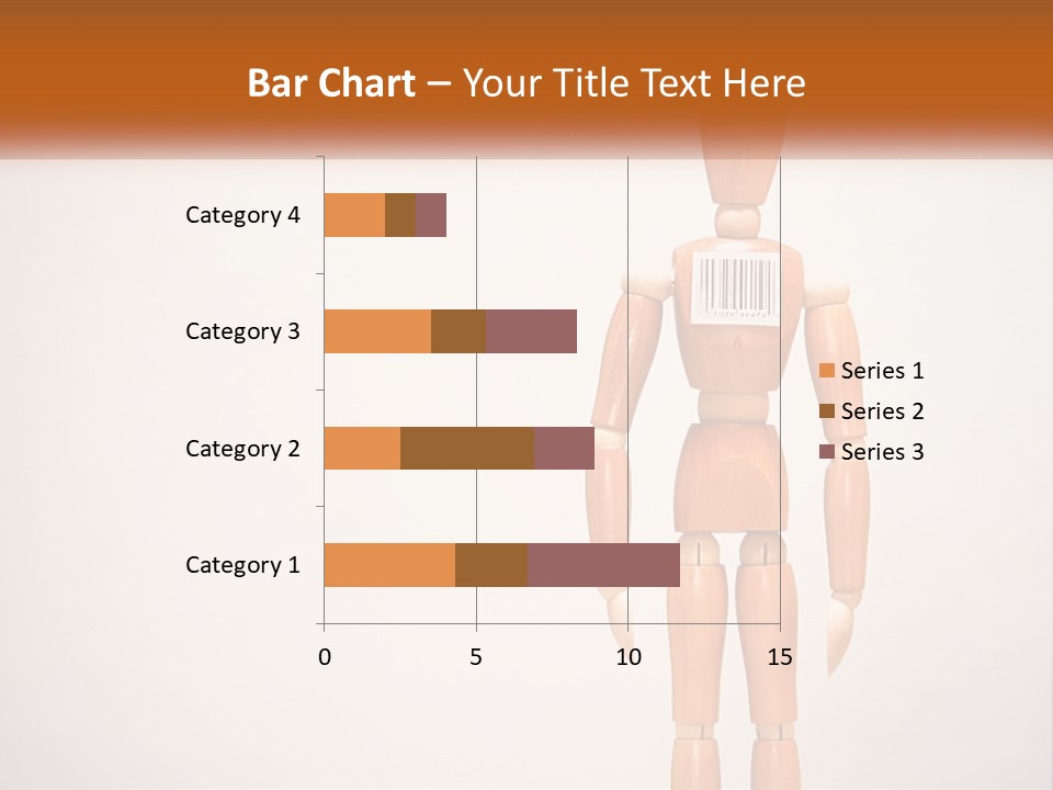 A Wooden Mannequin With A Barcode On It PowerPoint Template