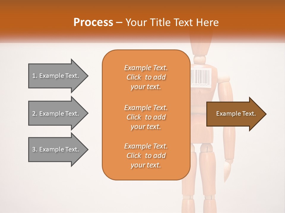 A Wooden Mannequin With A Barcode On It PowerPoint Template