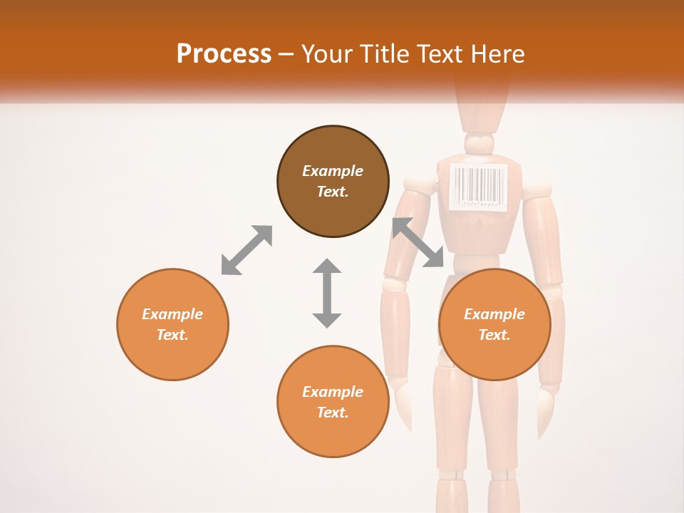 A Wooden Mannequin With A Barcode On It PowerPoint Template