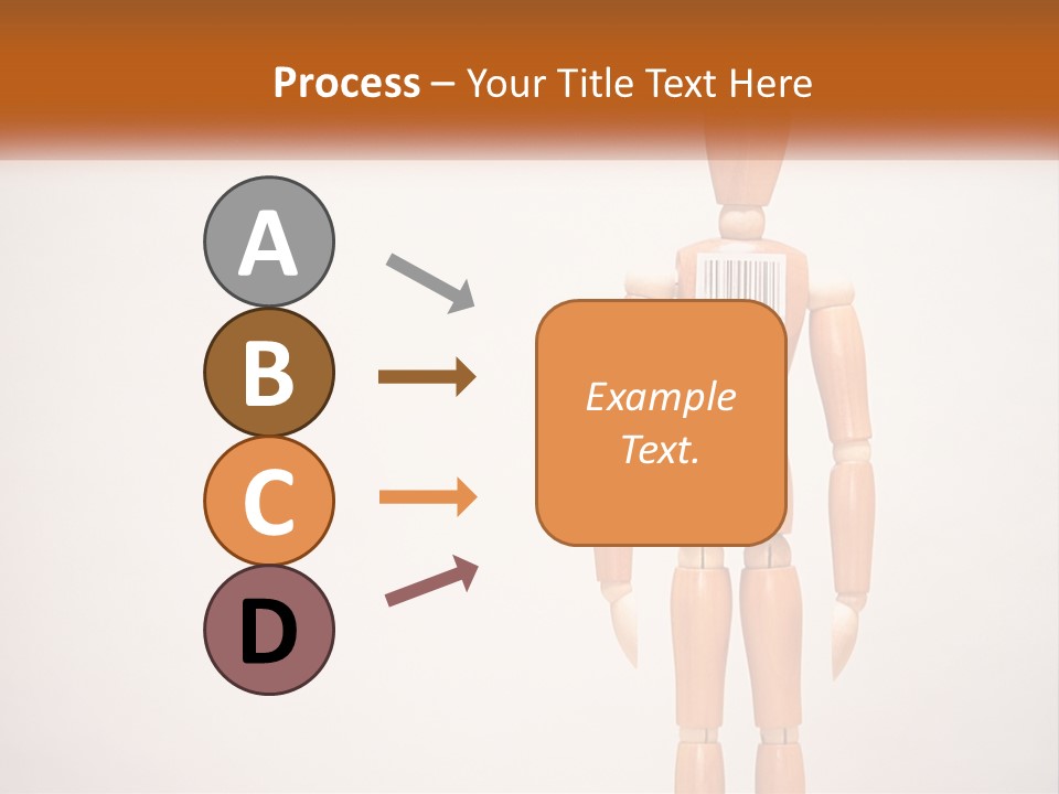 A Wooden Mannequin With A Barcode On It PowerPoint Template