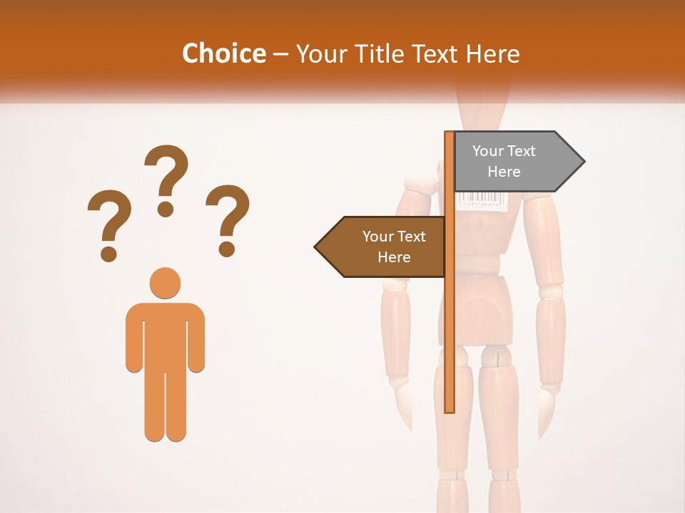 A Wooden Mannequin With A Barcode On It PowerPoint Template