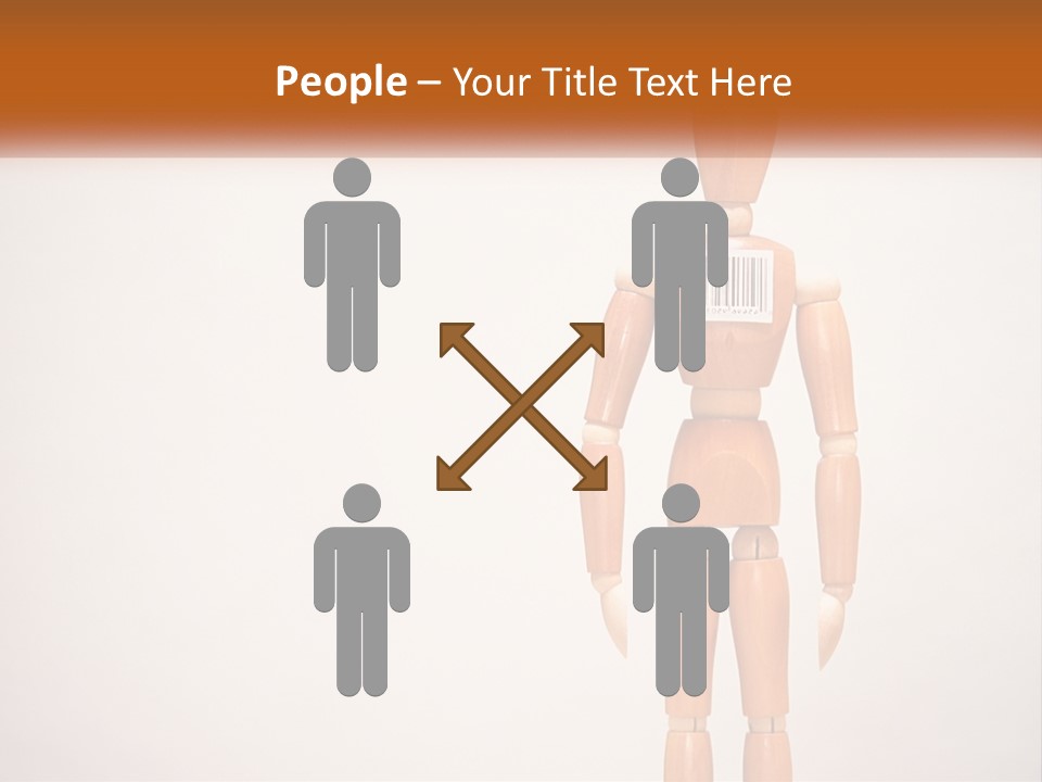 A Wooden Mannequin With A Barcode On It PowerPoint Template