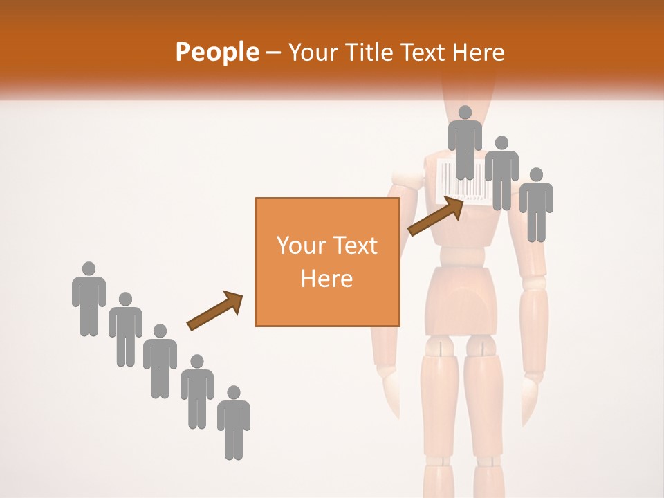 A Wooden Mannequin With A Barcode On It PowerPoint Template