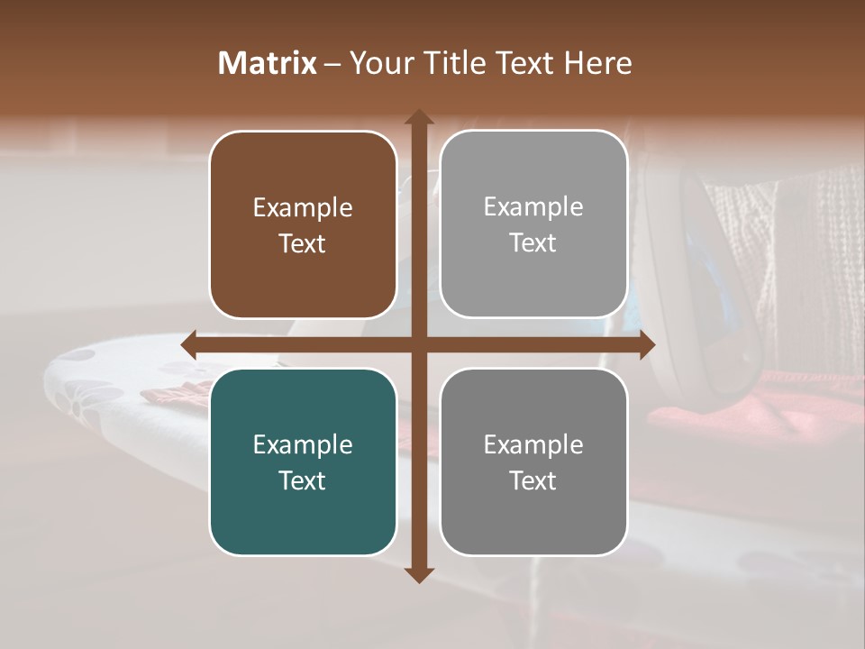 A Woman Ironing A Red And White Iron On A Ironing Board PowerPoint Template