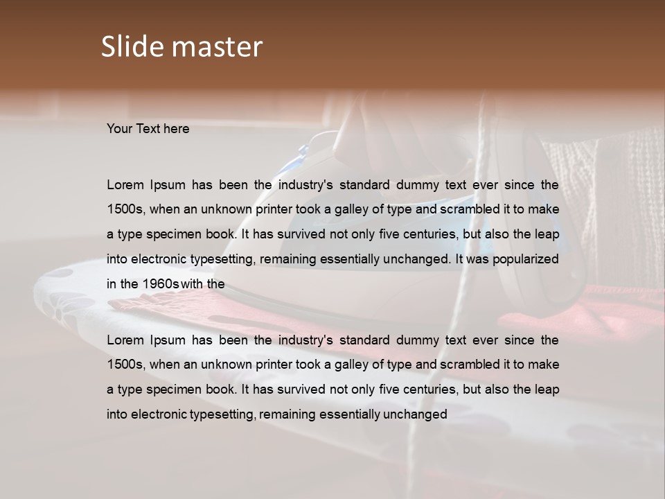 A Woman Ironing A Red And White Iron On A Ironing Board PowerPoint Template