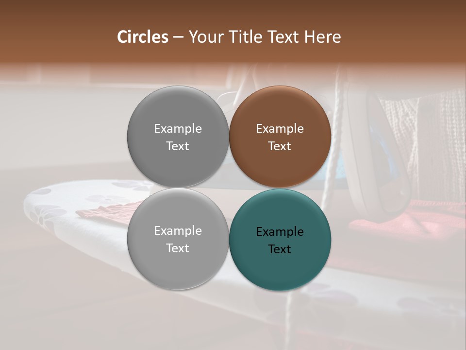 A Woman Ironing A Red And White Iron On A Ironing Board PowerPoint Template