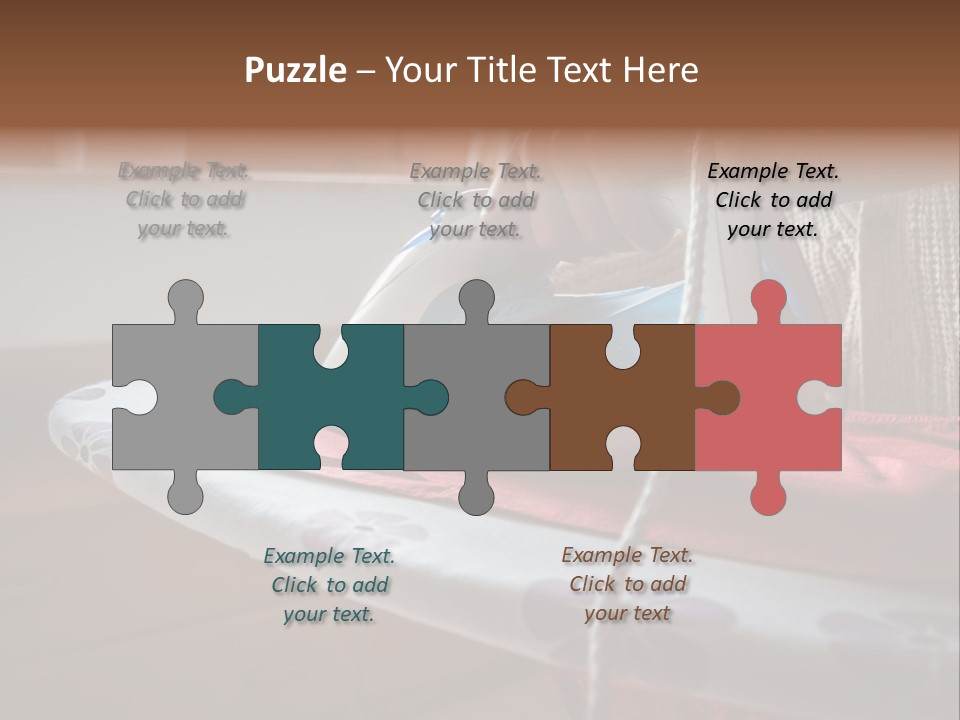 A Woman Ironing A Red And White Iron On A Ironing Board PowerPoint Template