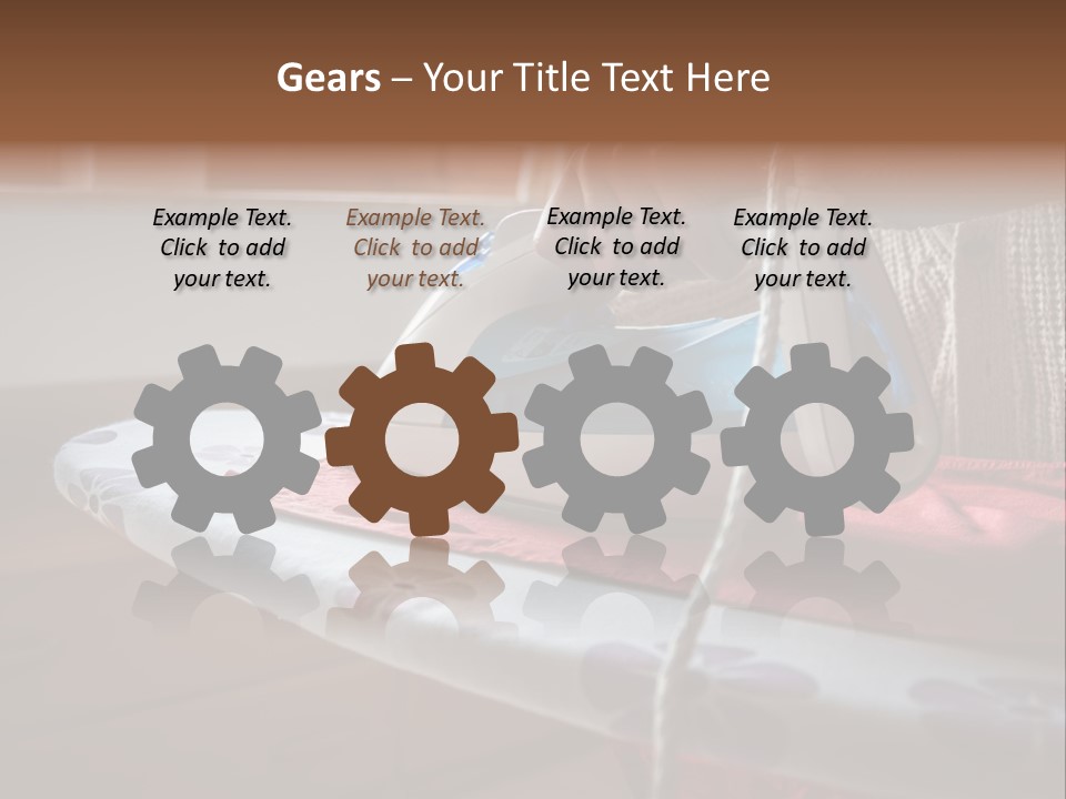 A Woman Ironing A Red And White Iron On A Ironing Board PowerPoint Template