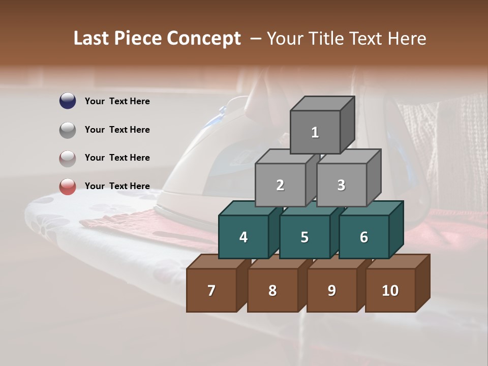 A Woman Ironing A Red And White Iron On A Ironing Board PowerPoint Template