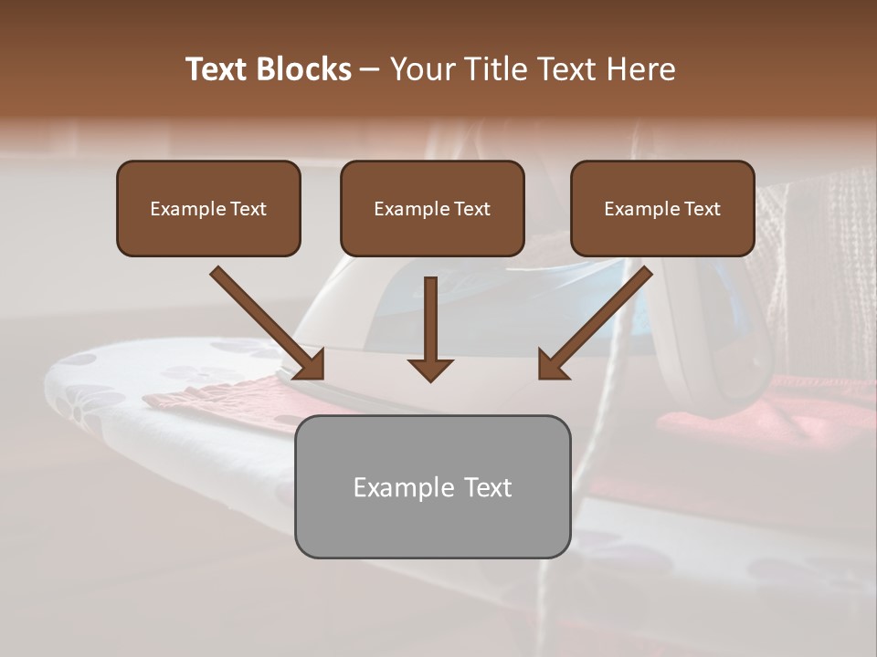 A Woman Ironing A Red And White Iron On A Ironing Board PowerPoint Template