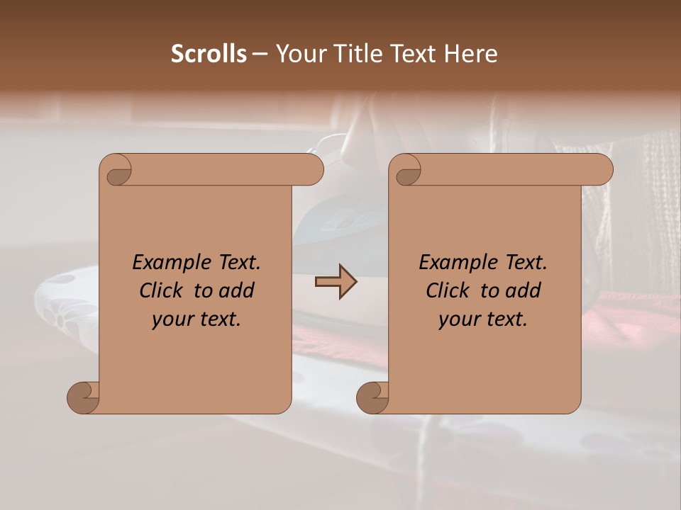 A Woman Ironing A Red And White Iron On A Ironing Board PowerPoint Template