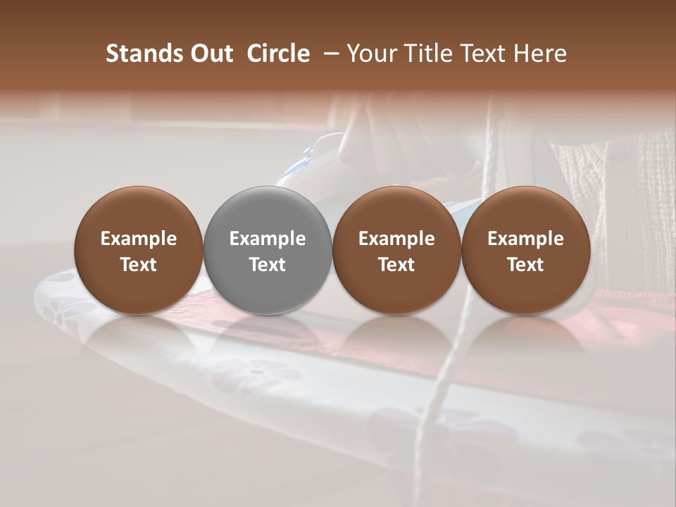 A Woman Ironing A Red And White Iron On A Ironing Board PowerPoint Template