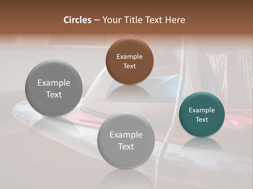 A Woman Ironing A Red And White Iron On A Ironing Board PowerPoint Template