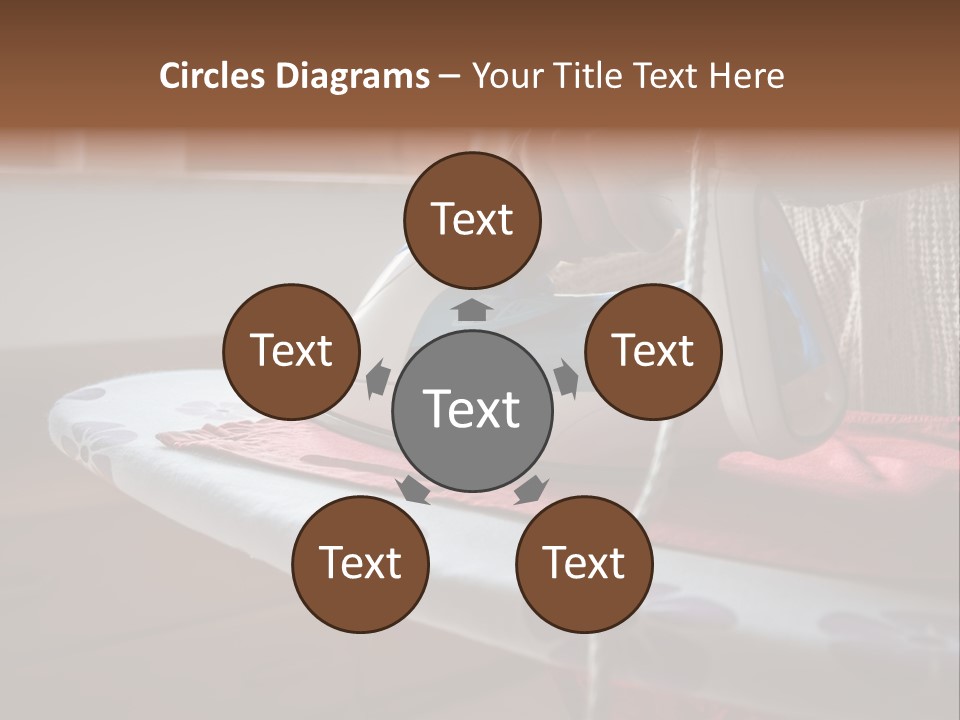 A Woman Ironing A Red And White Iron On A Ironing Board PowerPoint Template