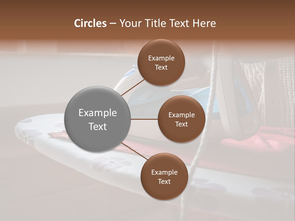 A Woman Ironing A Red And White Iron On A Ironing Board PowerPoint Template