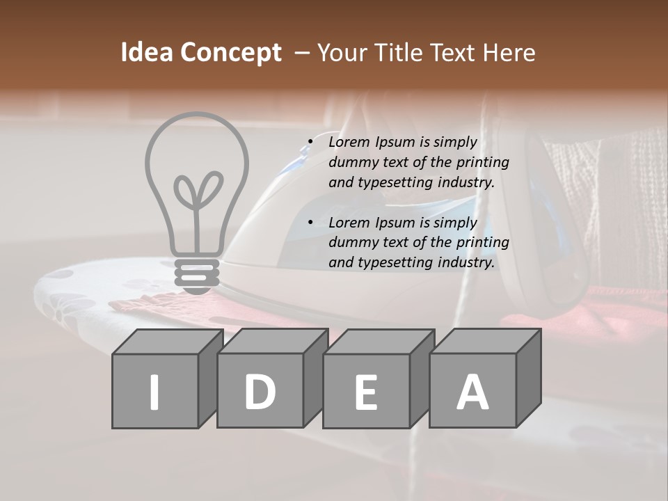 A Woman Ironing A Red And White Iron On A Ironing Board PowerPoint Template