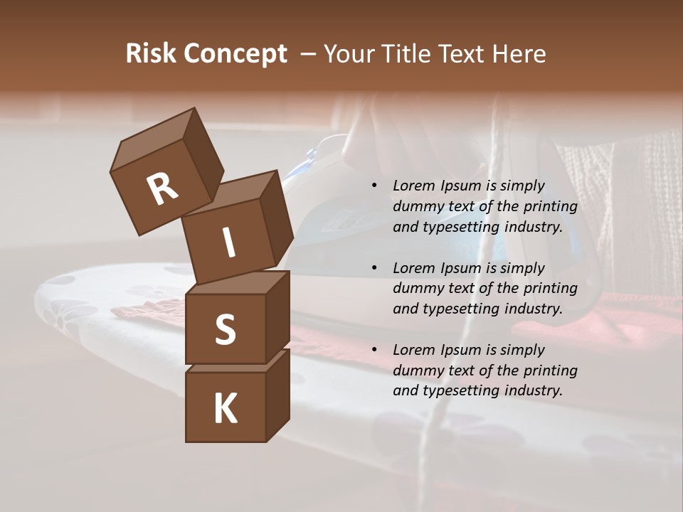 A Woman Ironing A Red And White Iron On A Ironing Board PowerPoint Template