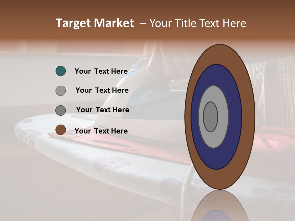 A Woman Ironing A Red And White Iron On A Ironing Board PowerPoint Template