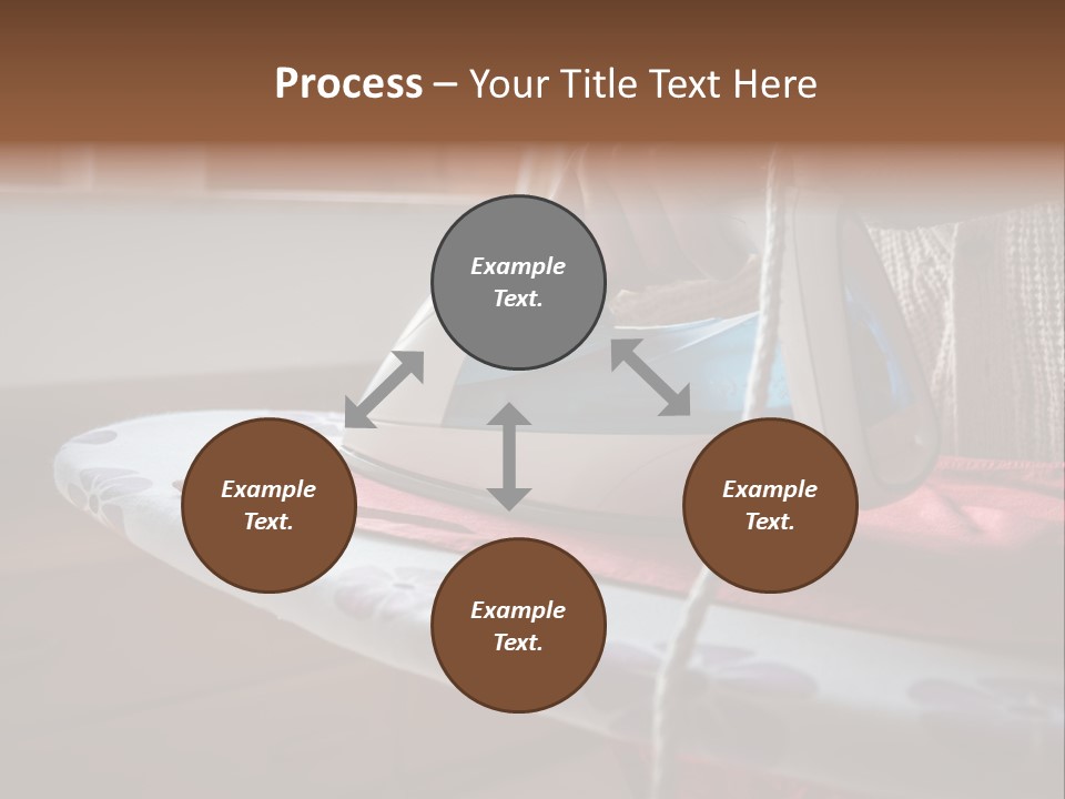 A Woman Ironing A Red And White Iron On A Ironing Board PowerPoint Template