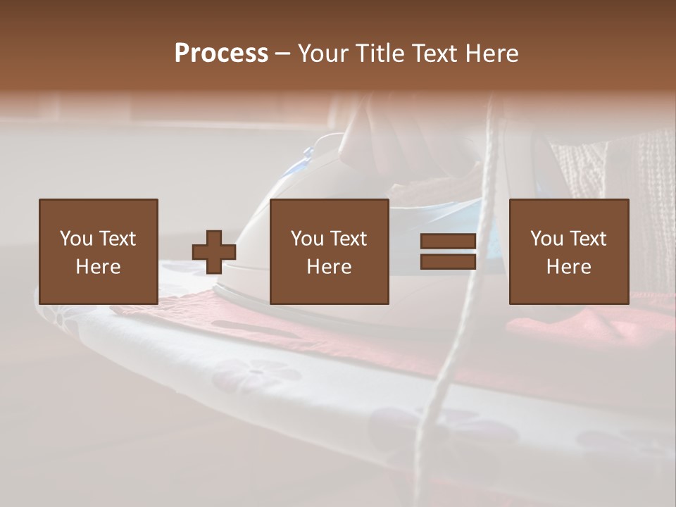 A Woman Ironing A Red And White Iron On A Ironing Board PowerPoint Template