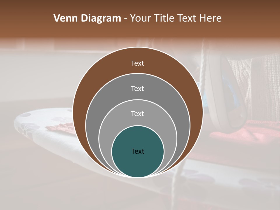 A Woman Ironing A Red And White Iron On A Ironing Board PowerPoint Template